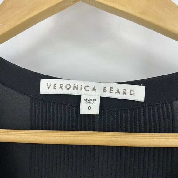Veronica Beard Top Spruce Embroider Silk - Picture 3 of 7
